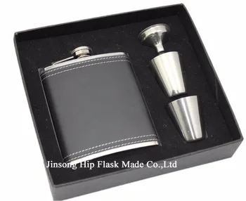black pu leather wapped 7oz hip flask with 4 cups and one funnel in black gift box, men's gift,father's day gift
black pu leather wapped 7oz hip flask with 4 cups and one funnel in black gift box, men's gift,father's day gift