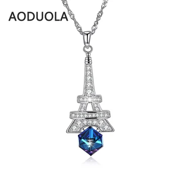 925 sterling silver necklace Eiffel Towe with Blue crystal Pendant silver long Chain Necklaces for Women Jewelry gift Fashion
925 sterling silver necklace Eiffel Towe with Blue crystal Pendant silver long Chain Necklaces for Women Jewelry gift Fashion