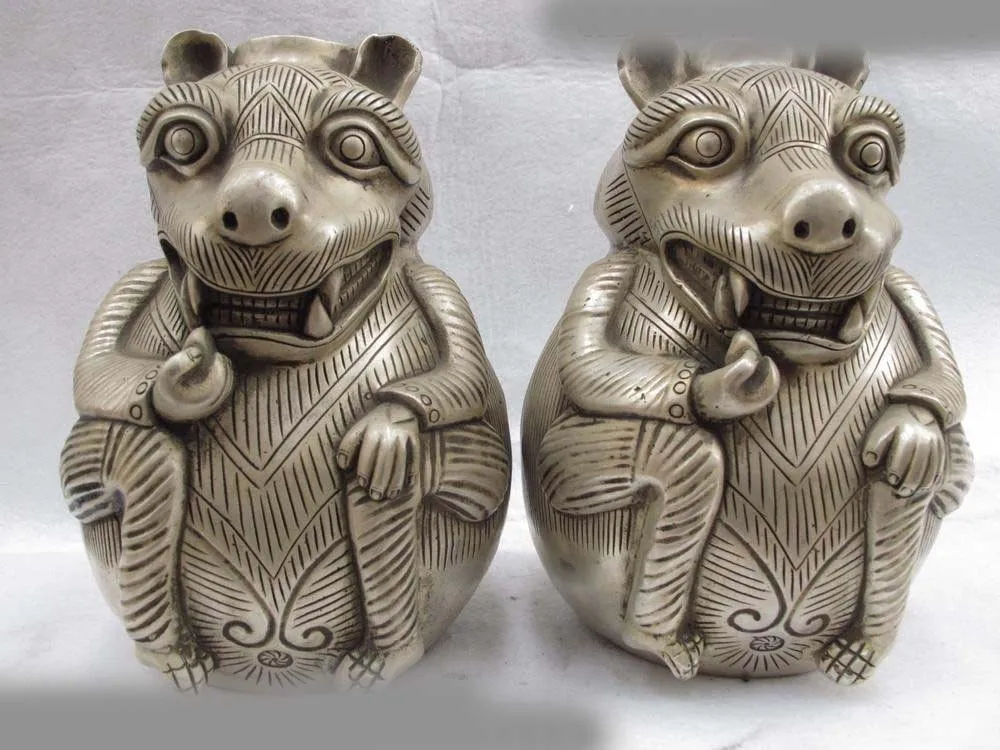 9 Chinese Folk Classical White Copper Silver Fengshui Mouse Bottle Pot Vase Pair
9 Chinese Folk Classical White Copper Silver Fengshui Mouse Bottle Pot Vase Pair