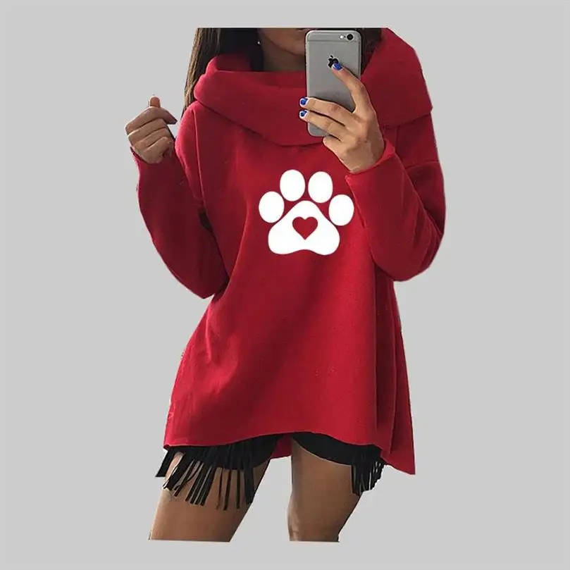 Turtleneck Hoodies For Women Cat Dog Paw Heart Animal Print Hoodies Kawaii Tops Women Loose Pattern Girls Print And Sweatshirts
Turtleneck Hoodies For Women Cat Dog Paw Heart Animal Print Hoodies Kawaii Tops Women Loose Pattern Girls Print And Sweatshirts