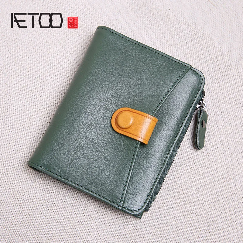 AETOO Leather wallet female short paragraph small fresh folding top layer cowhide women's simple small wallet ultra-thin new
AETOO Leather wallet female short paragraph small fresh folding top layer cowhide women's simple small wallet ultra-thin new