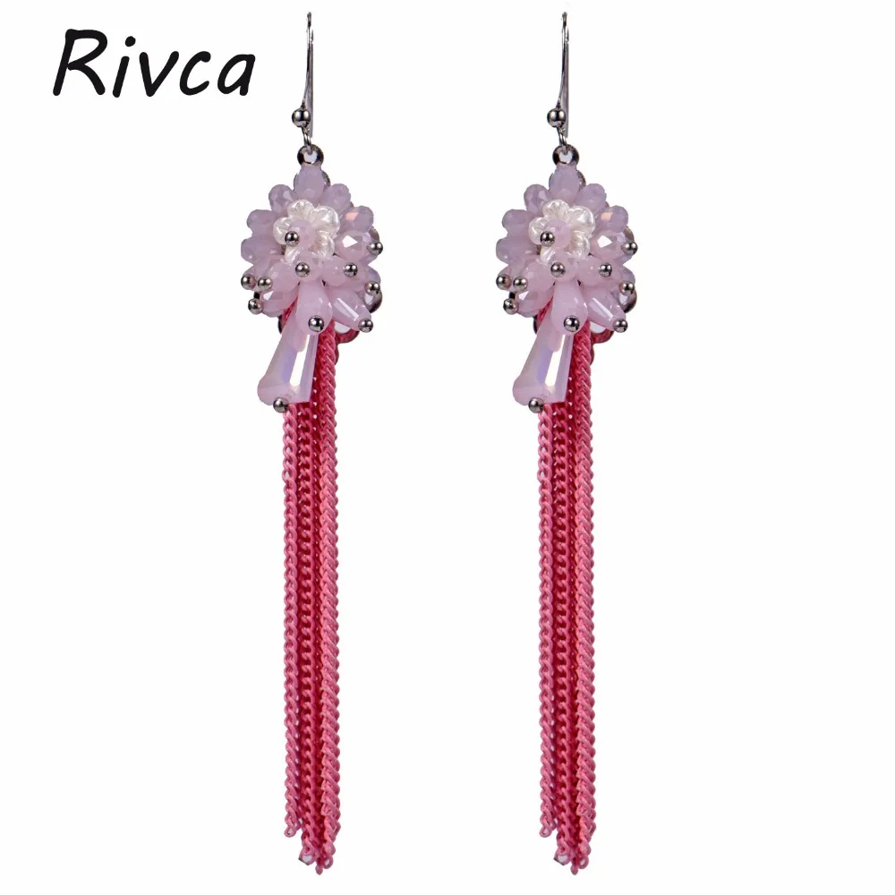 RIVCA Brand Jewelry Summer Bohemian Charm Crystal Tassels for Women Girl Drop Dangle Long Earrings Ethnic Vintage Wedding Gifts
RIVCA Brand Jewelry Summer Bohemian Charm Crystal Tassels for Women Girl Drop Dangle Long Earrings Ethnic Vintage Wedding Gifts
