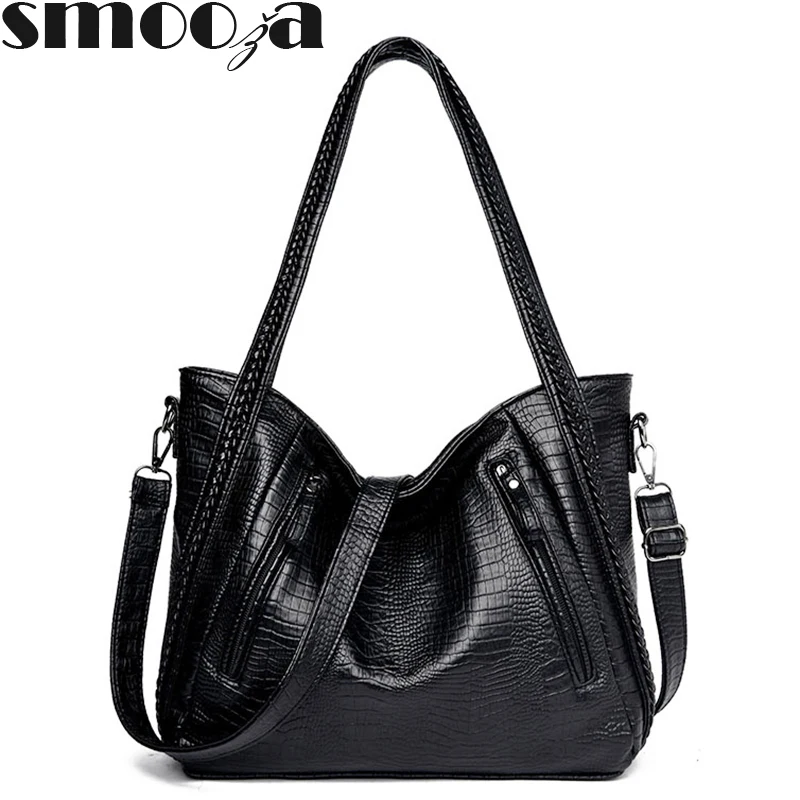 SMOOZA Large Soft Leather Bag for Women 2018 Handbags Ladies Crossbody Bags Hobos Shoulder Bags Female Big Tote Sac A Main
SMOOZA Large Soft Leather Bag for Women 2018 Handbags Ladies Crossbody Bags Hobos Shoulder Bags Female Big Tote Sac A Main