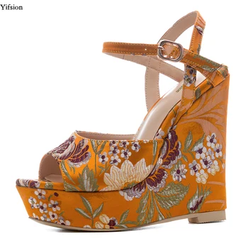 Olomm Women Platform Sandals Gorgeous Embroider Wedges High Heels Sandals Peep Toe Blue Yellow Shoes Women US Plus Size 4-9.5
Olomm Women Platform Sandals Gorgeous Embroider Wedges High Heels Sandals Peep Toe Blue Yellow Shoes Women US Plus Size 4-9.5