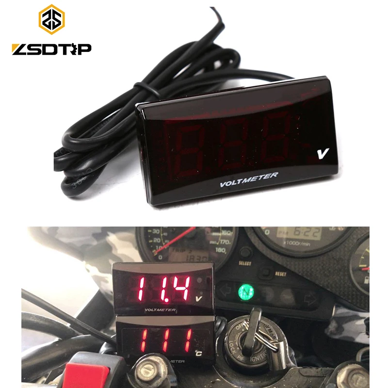 ZSDTRP Waterproof Red/Blue LED DC Digital Voltmeter 12V Electric Motorcycle Lead-acid Voltage Meter Gauge
ZSDTRP Waterproof Red/Blue LED DC Digital Voltmeter 12V Electric Motorcycle Lead-acid Voltage Meter Gauge