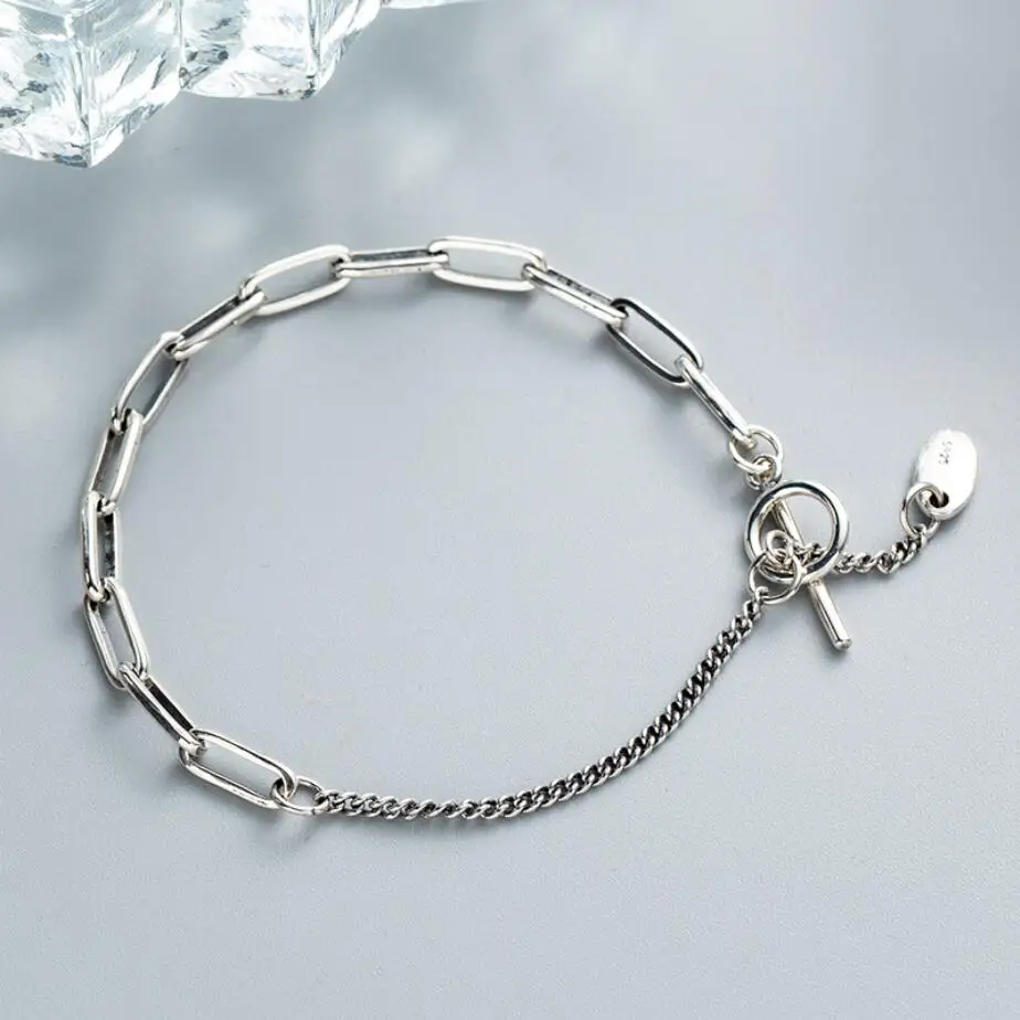HRina Classic Personality Gometric S925 Sterling Sliver "O" Shape Link Bracelet with OT Clasp Extended Chains For Unisex Jewelry
HRina Classic Personality Gometric S925 Sterling Sliver "O" Shape Link Bracelet with OT Clasp Extended Chains For Unisex Jewelry