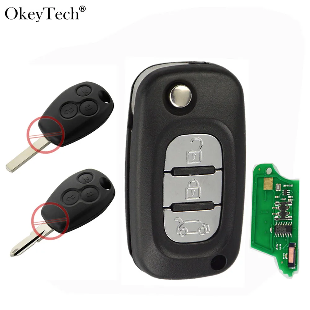 Okeytech 3 Buttons 433Mhz PCF7946/7947 Chip Modified Car Remote Key For Renault Duster Modus Clio 3 Twingo DACIA Logan
Okeytech 3 Buttons 433Mhz PCF7946/7947 Chip Modified Car Remote Key For Renault Duster Modus Clio 3 Twingo DACIA Logan