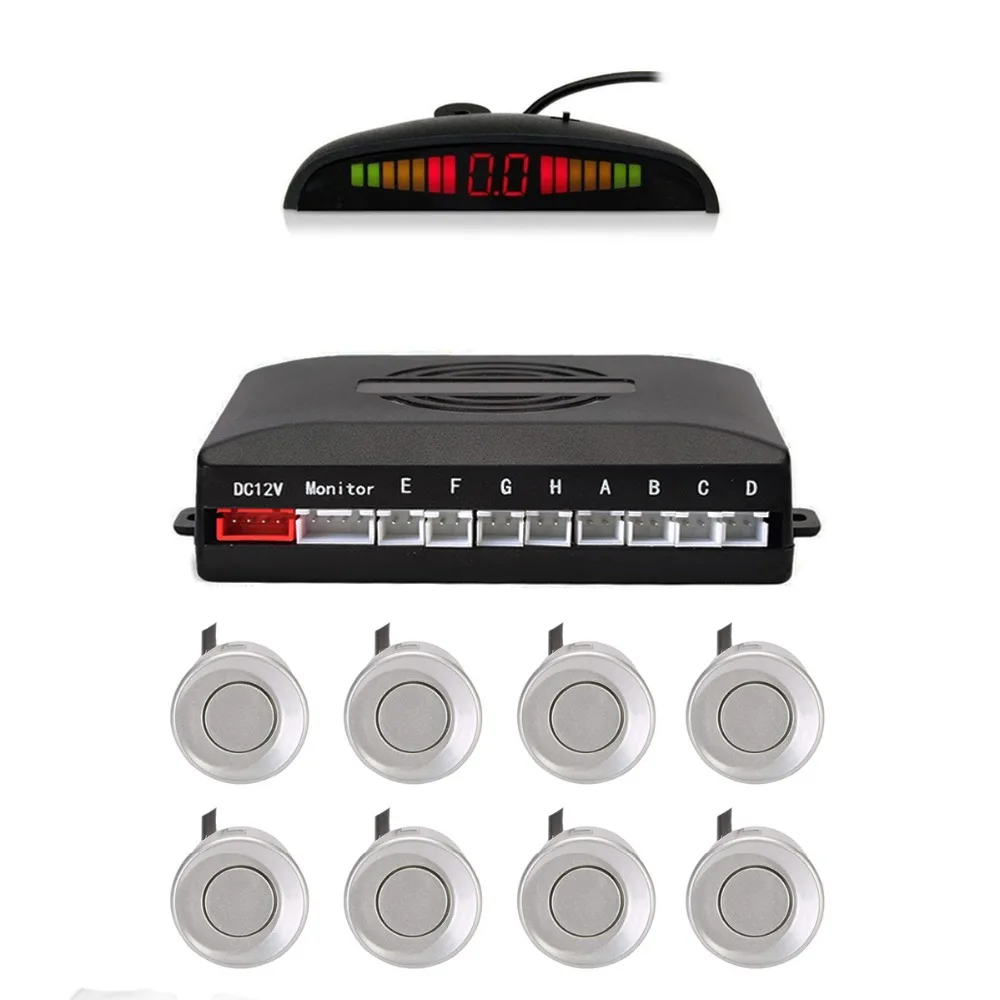 Car Reverse Parking Radar System with 8 Parking Sensors Distance Detection + LED Distance Display + Sound Warning (Silver Color)
Car Reverse Parking Radar System with 8 Parking Sensors Distance Detection + LED Distance Display + Sound Warning (Silver Color)