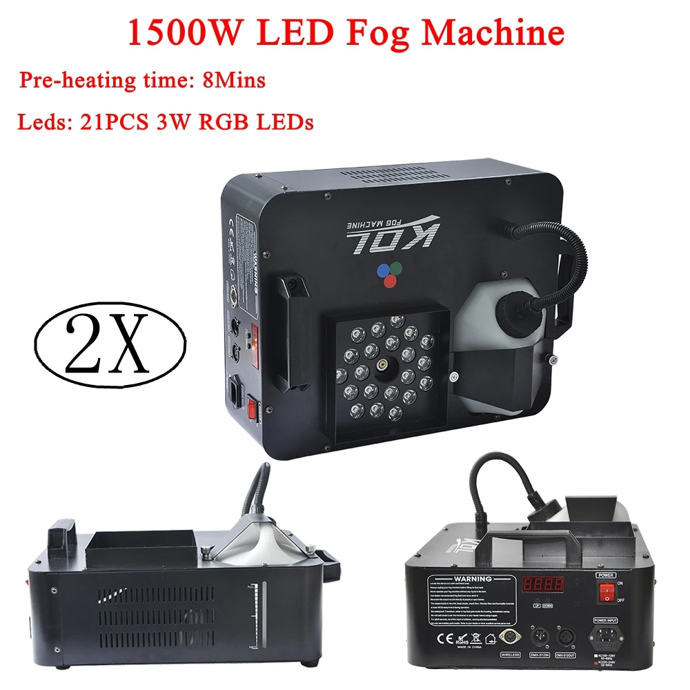 Бесплатная доставка 2xlot 1500 Вт машина тумана DMX512 контроль дымовых эффектов Hazer для