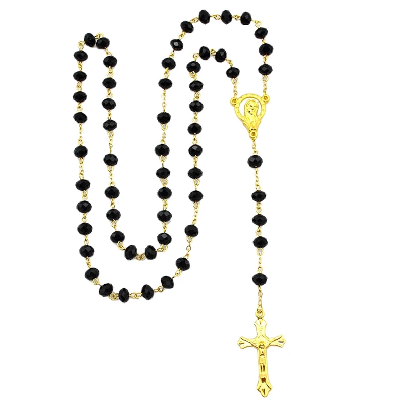 Catholic Religious Women Christian Virgin Mary Rosary Necklace Jewelry Black Crystal Prayer Beads
Catholic Religious Women Christian Virgin Mary Rosary Necklace Jewelry Black Crystal Prayer Beads