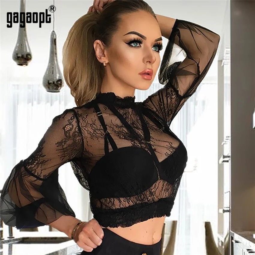 Gagaopt 2018 Autumn Mesh Tops Women Sexy Perspective Lace Lantern Sleeve Crop Top Casual Tops Blusas
Gagaopt 2018 Autumn Mesh Tops Women Sexy Perspective Lace Lantern Sleeve Crop Top Casual Tops Blusas