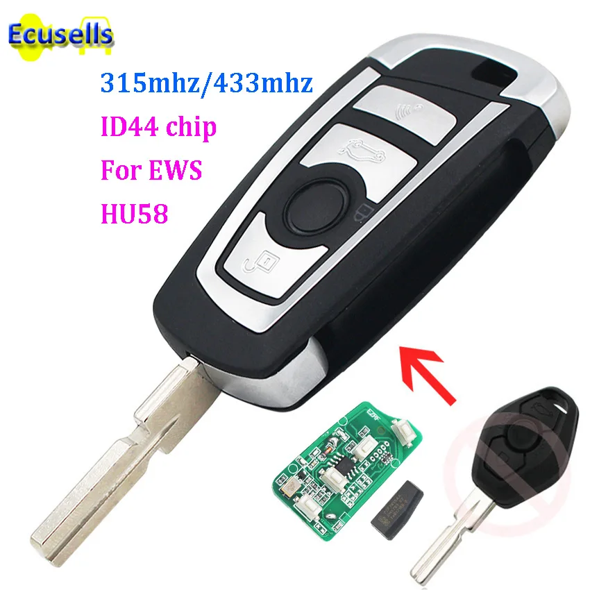 Modified flip 3 Button 315MHZ 433MHZ remote key for BMW EWS 325 330 318 525 530 540 E38 E39 E46 M5 X3 X5 ID44 PCF7935 CHIP HU58
Modified flip 3 Button 315MHZ 433MHZ remote key for BMW EWS 325 330 318 525 530 540 E38 E39 E46 M5 X3 X5 ID44 PCF7935 CHIP HU58
