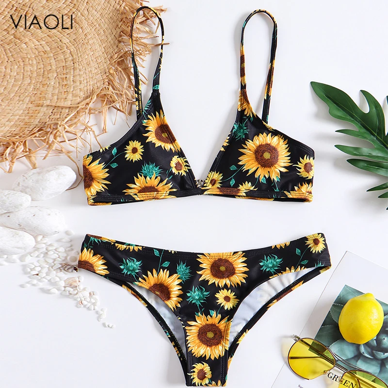 Sunflower Print BIKINI Swimsuit Women White Black Sexy Print Swimwear Bikini Set New Low Waist Female Bathing Suits Beachwear
Sunflower Print BIKINI Swimsuit Women White Black Sexy Print Swimwear Bikini Set New Low Waist Female Bathing Suits Beachwear