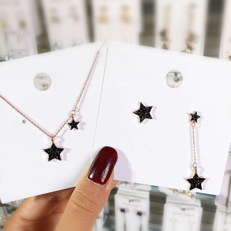 New Earrings Necklace Set Fashion Popular Personality Asymmetrical Pentacle Crystal Earrings Necklace Set Accessories Wholesale
New Earrings Necklace Set Fashion Popular Personality Asymmetrical Pentacle Crystal Earrings Necklace Set Accessories Wholesale