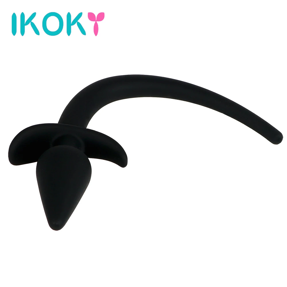 

IKOKY Dog Slave Tail Prostate Massage Anal Plug Butt Plug Anal Toys SM Silicone Role Play Adult Sex Toys for Women Men