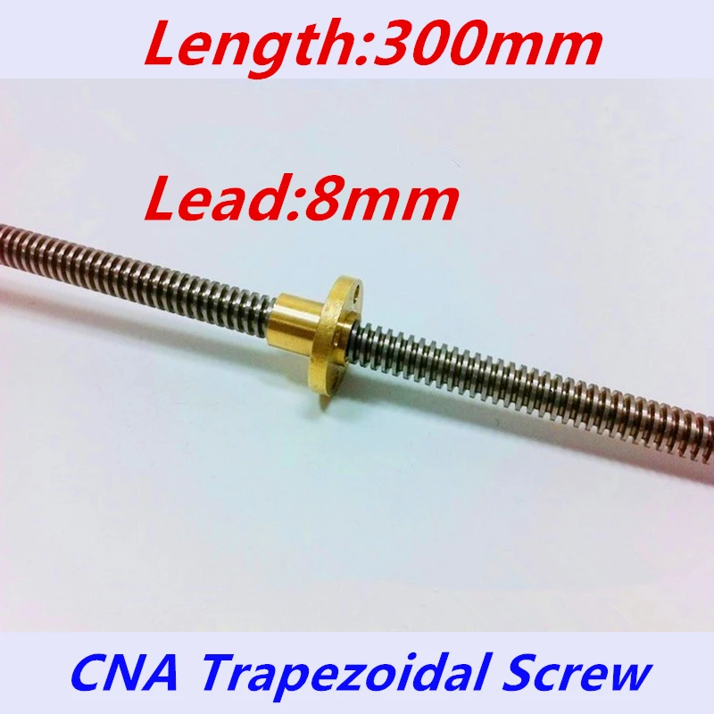 2 sets 3D Printer Z Axis T8 Lead Screw Diameter: 8mm ,pitch 2mm,lead of thread 8mm, Length 300mm with flange Copper Nut
2 sets 3D Printer Z Axis T8 Lead Screw Diameter: 8mm ,pitch 2mm,lead of thread 8mm, Length 300mm with flange Copper Nut