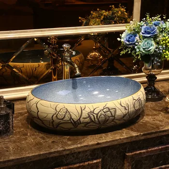 Vintage Style Art Porcelain Counter top Basin Sink Handmade Ceramic Bathroom Vessel Sink Vanities basin ceramic carving lotus
Vintage Style Art Porcelain Counter top Basin Sink Handmade Ceramic Bathroom Vessel Sink Vanities basin ceramic carving lotus