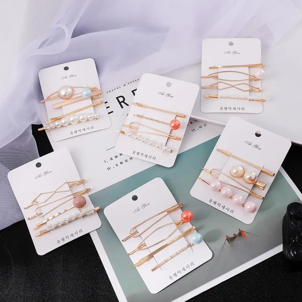 New 4Pcs/ Set Korea ins Fashion Metal Hairpins Imitation Pearl Hair Clips Barrette hair women Accessories Hair Styling Tool
New 4Pcs/ Set Korea ins Fashion Metal Hairpins Imitation Pearl Hair Clips Barrette hair women Accessories Hair Styling Tool