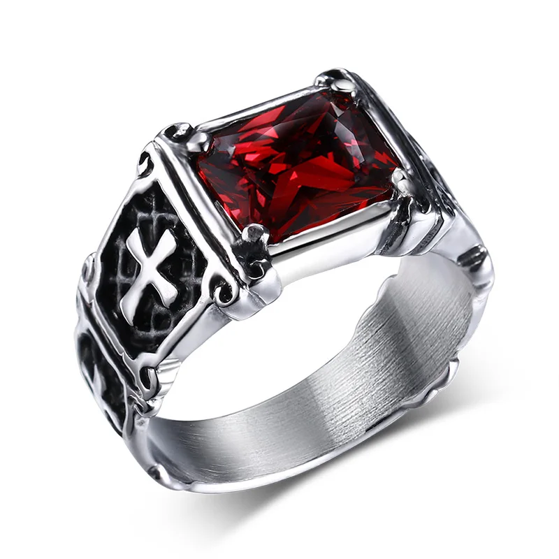 Mprainbow Vintage Mens Rings Stainless Steel Red Large Crystal Dragon Claw Cross Ring Band Gothic Biker Knight Punk Jewelry 2017
Mprainbow Vintage Mens Rings Stainless Steel Red Large Crystal Dragon Claw Cross Ring Band Gothic Biker Knight Punk Jewelry 2017