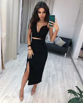 High Quality Black 2 Pieces Set Open Fork Rayon Bandage Dress Club Party Sexy Dress
High Quality Black 2 Pieces Set Open Fork Rayon Bandage Dress Club Party Sexy Dress