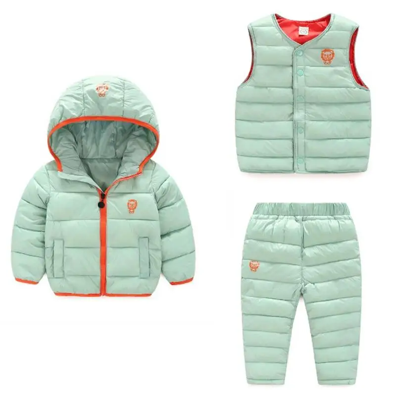 Winter Children Clothing Set Kids Long Sleeve Down Coat Warm Snowsuits Jackets+Vest+Pants 3pcs/se Suit Baby Clothing
Winter Children Clothing Set Kids Long Sleeve Down Coat Warm Snowsuits Jackets+Vest+Pants 3pcs/se Suit Baby Clothing