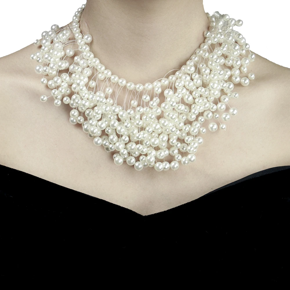 Luxury Neck for Women Multi-layer Pearl Tassel Necklace Choker Evening Dinner Party Necklace New
Luxury Neck for Women Multi-layer Pearl Tassel Necklace Choker Evening Dinner Party Necklace New