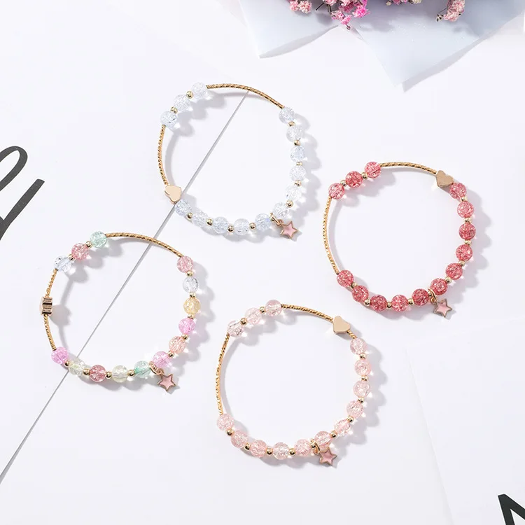 Korean Sweet Layer Transparent Crystal Stone Beaded Love star Pendant Bracelets for Women Girls Charm Jewelry
Korean Sweet Layer Transparent Crystal Stone Beaded Love star Pendant Bracelets for Women Girls Charm Jewelry