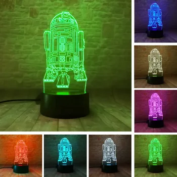 Star Wars R2D2 Robot Figure 3D Illusion LED NightLight Luminous Colorful Changing Light Lamp R2-D2 Figma Model Toys
Star Wars R2D2 Robot Figure 3D Illusion LED NightLight Luminous Colorful Changing Light Lamp R2-D2 Figma Model Toys