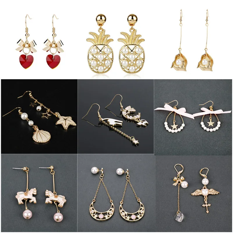 2019 Fashion Korean Style heart moon star flower pearl long earrings stud earrings for women sweet asymmetric earrings jewelry
2019 Fashion Korean Style heart moon star flower pearl long earrings stud earrings for women sweet asymmetric earrings jewelry