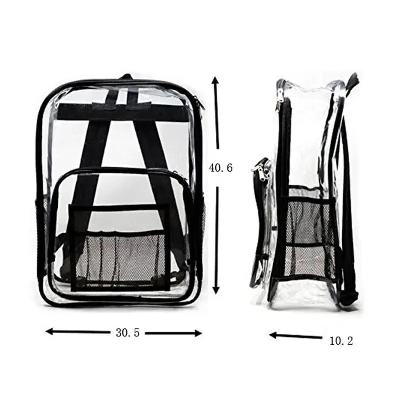 Clear Transparent PVC School Backpack with Laptop Compartment for Work Security Sporting Events
Clear Transparent PVC School Backpack with Laptop Compartment for Work Security Sporting Events
