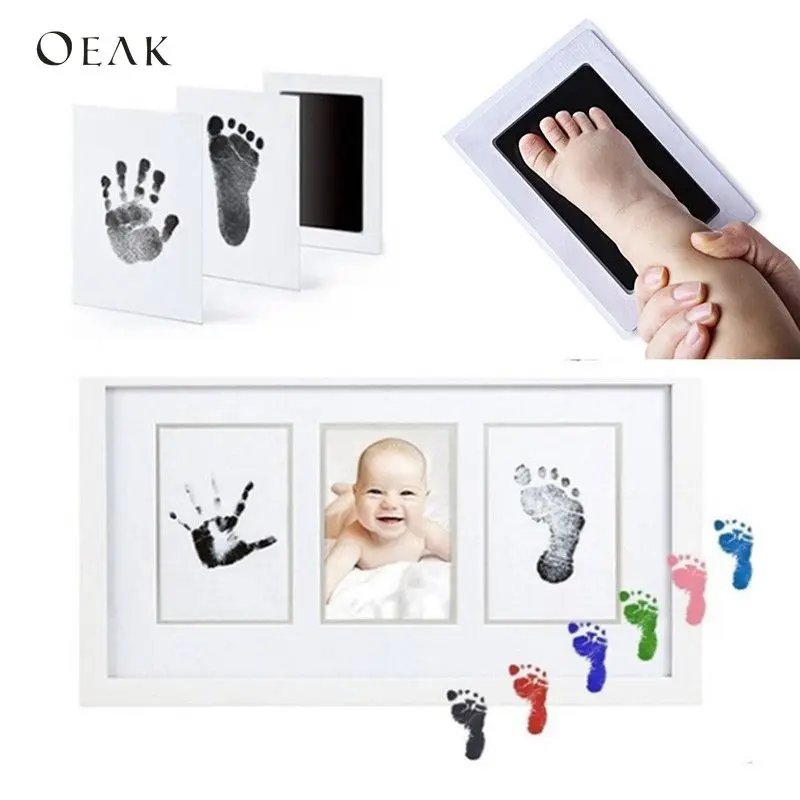 

Oeak Baby Handprint Footprint Non-Toxic Newborn Imprint Hand Inkpad Watermark Infant Souvenirs Casting Clay Toys Gifts