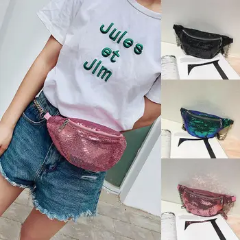 Fashion Waist Fanny Pack Women PU Leather Belt Zipper Waist Bag Casual Sequin Chest Bag
Fashion Waist Fanny Pack Women PU Leather Belt Zipper Waist Bag Casual Sequin Chest Bag