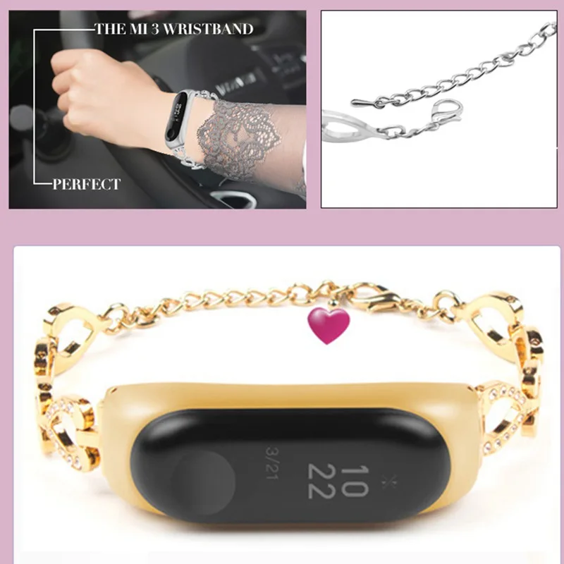 Fashion Heart Shape Metal Chain Replacement Bracelet Band Strap For Xiaomi Mi Band 3/ 4 Smart Wristband Accessories
Fashion Heart Shape Metal Chain Replacement Bracelet Band Strap For Xiaomi Mi Band 3/ 4 Smart Wristband Accessories