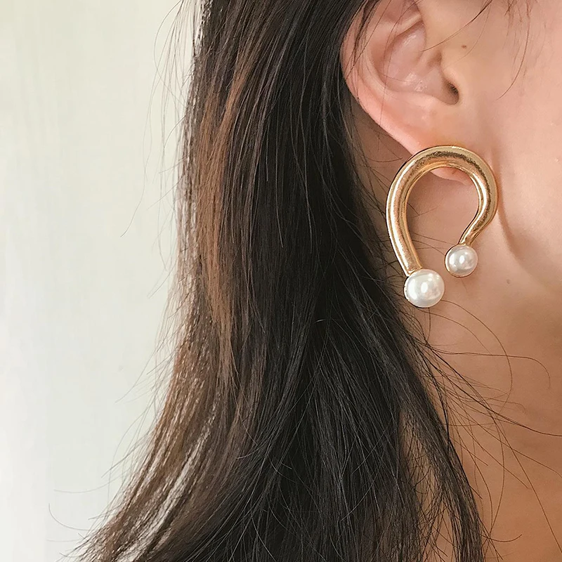 AENSOA Trendy U Type Alloy Drop Earrings For Women Statement Irregular Geometric Earrings With Pearl Fashion Jewelry Pendientes
AENSOA Trendy U Type Alloy Drop Earrings For Women Statement Irregular Geometric Earrings With Pearl Fashion Jewelry Pendientes