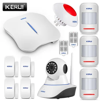 

KERUI W1 WiFi PSTN Wireless Home Security Alarm System Warehouse Garage House Burglar Kit With Night Vision 720P WiFi IP Camera