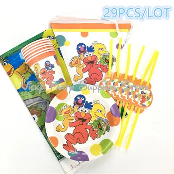 29pcs/lot Sesame Street Theme Disposable Tableware Set Cartoon Animals Birthday Baby Shower Plate Cup Party Decoration Supplies
29pcs/lot Sesame Street Theme Disposable Tableware Set Cartoon Animals Birthday Baby Shower Plate Cup Party Decoration Supplies