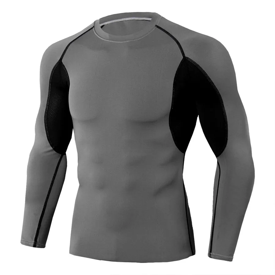 Rashguard MMA Running Shirt Men Quick Dry Long Sleeve Sport T Cycling Sportswear Gym Workout Compression Shirts | Спорт и