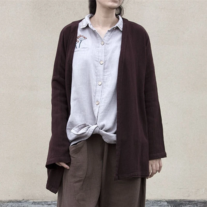 Johnature Dark Brown V-Neck Full Sleeve Linen New Autumn Cardigan Coats 2019 Women Loose Vintage Casual Irregular Coats
Johnature Dark Brown V-Neck Full Sleeve Linen New Autumn Cardigan Coats 2019 Women Loose Vintage Casual Irregular Coats