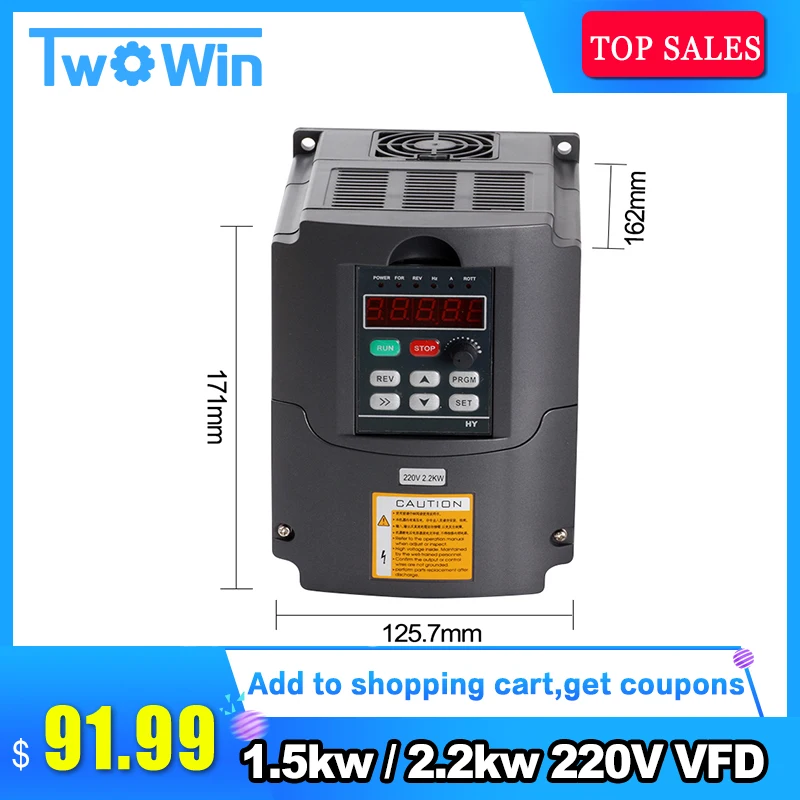 CNC Spindle motor speed control 220v 2.2kw VFD Variable Frequency Drive VFD 1HP or 3HP Input 3HP frequency inverter for spindle
CNC Spindle motor speed control 220v 2.2kw VFD Variable Frequency Drive VFD 1HP or 3HP Input 3HP frequency inverter for spindle