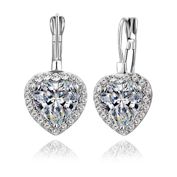 Romantic 925 Sterling Silver Fine Jewelry Earrings For Woman Wedding Engagement Full Crystal Heart Brincos Free Shipping
Romantic 925 Sterling Silver Fine Jewelry Earrings For Woman Wedding Engagement Full Crystal Heart Brincos Free Shipping