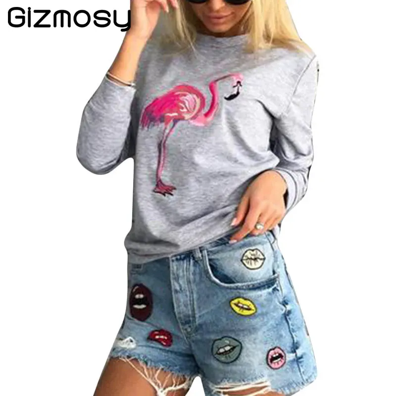 Fashion Women Sweatshirt Embroidery Flamingo Long Sleeve Sweatshirt O Neck Casual Jumper Female Pullover Tops 2018 Shirts BN4817
Fashion Women Sweatshirt Embroidery Flamingo Long Sleeve Sweatshirt O Neck Casual Jumper Female Pullover Tops 2018 Shirts BN4817