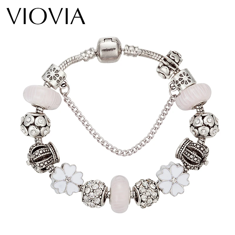 VIOVIA Luxury Jewelry European Crown Charm Bracelet White DIY Beads Women Bracelets Bangles Pulsera B16146
VIOVIA Luxury Jewelry European Crown Charm Bracelet White DIY Beads Women Bracelets Bangles Pulsera B16146