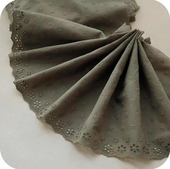 2 Meters 100% Cotton Lace Trims Cloth Olive Green Cotton Embroidery Lace Fabric for DIY Patchwork Women Garment Accessories
2 Meters 100% Cotton Lace Trims Cloth Olive Green Cotton Embroidery Lace Fabric for DIY Patchwork Women Garment Accessories