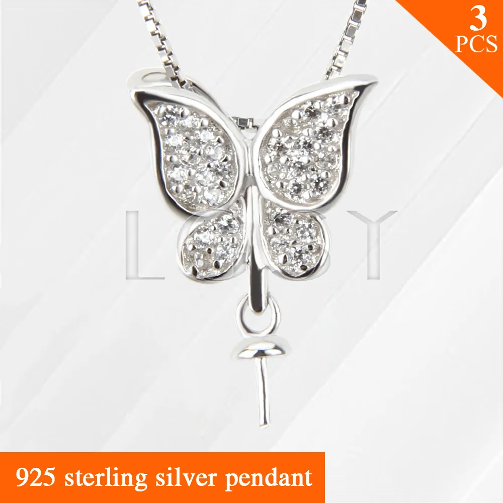 LGSY Necklace Jewelry 925 sterling silver beautiful Butterfly pearls pendant accessories 3pcs
LGSY Necklace Jewelry 925 sterling silver beautiful Butterfly pearls pendant accessories 3pcs