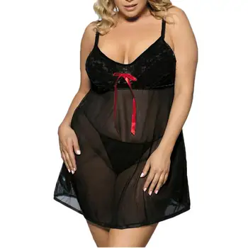 Women Sexy Lingerie Backless Lace Babydoll G-String Plus Size Teddy Underwear See Through Sleepwear Thong Nightwear Black Bow N3
Women Sexy Lingerie Backless Lace Babydoll G-String Plus Size Teddy Underwear See Through Sleepwear Thong Nightwear Black Bow N3