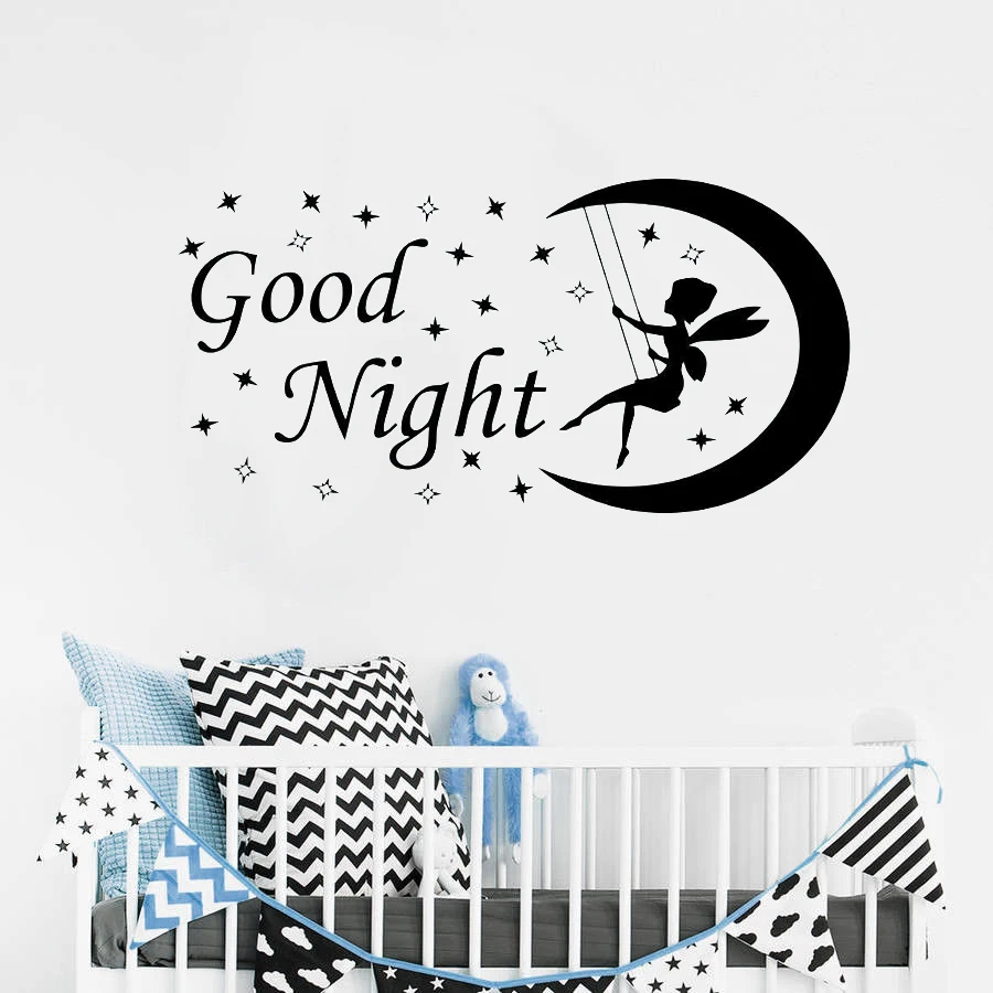 Fairy Wall Decal Moon Stars Good Night Wall Vinyl Sticker Nursery Kids Room Decoration Wall Art Mural Fairy Design Decals AY1109
Fairy Wall Decal Moon Stars Good Night Wall Vinyl Sticker Nursery Kids Room Decoration Wall Art Mural Fairy Design Decals AY1109