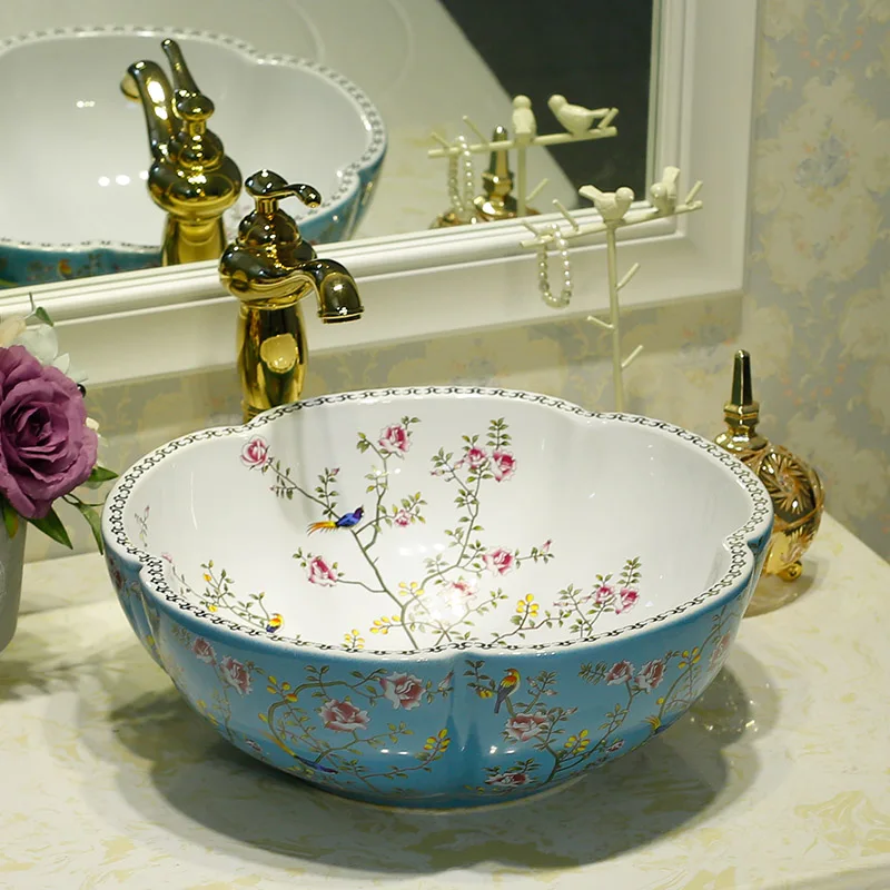 Blue and white Jingdezhen Bathroom ceramic sink wash basin Counter Top Wash Basin Bathroom Sinks antique sink vanity flower bird
Blue and white Jingdezhen Bathroom ceramic sink wash basin Counter Top Wash Basin Bathroom Sinks antique sink vanity flower bird