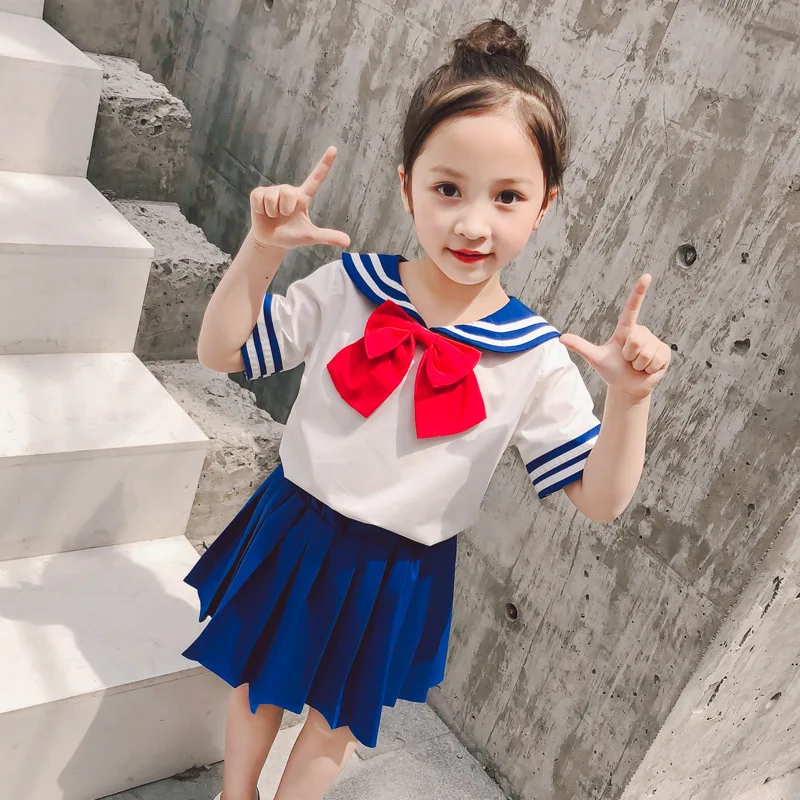 Girl Set 2018 New Style Summer Girl Baby Girl Bow Bow Dress Japan JK Pleated Skirt Sailor Suit Two Piece Set
Girl Set 2018 New Style Summer Girl Baby Girl Bow Bow Dress Japan JK Pleated Skirt Sailor Suit Two Piece Set
