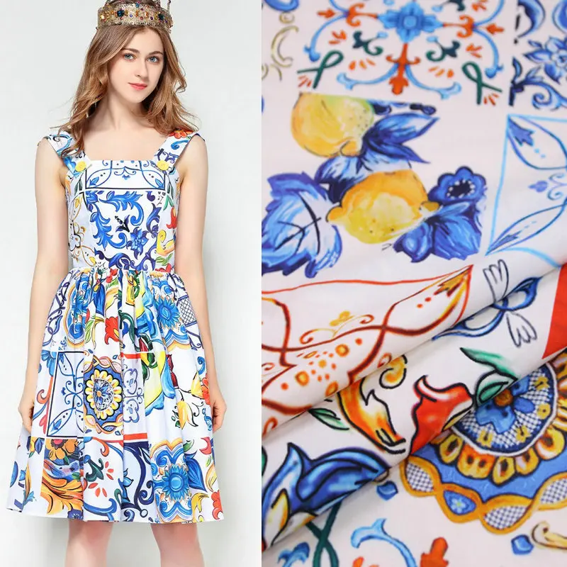 digital print cotton fabric,60S cotton poplin for women children clothing,sicily majolica printed Fabric Sewing DIY tissus
digital print cotton fabric,60S cotton poplin for women children clothing,sicily majolica printed Fabric Sewing DIY tissus