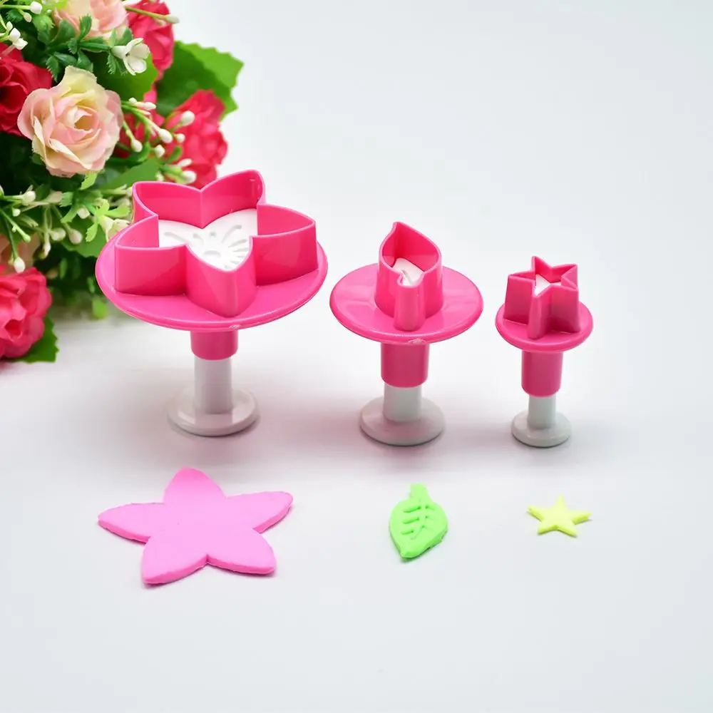 Baking 3PCS Five-Pointed Star Flower Leaf Plunger Cutter Fondant Decor Sugar Craft Mold Cookie Cutter DIY Cake Decorating Tools
Baking 3PCS Five-Pointed Star Flower Leaf Plunger Cutter Fondant Decor Sugar Craft Mold Cookie Cutter DIY Cake Decorating Tools
